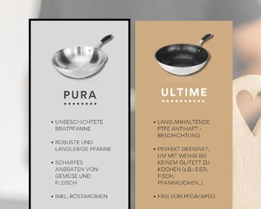 Сковорода вок з нержавіючої сталі 28 см, срібляста Pura DIVORY