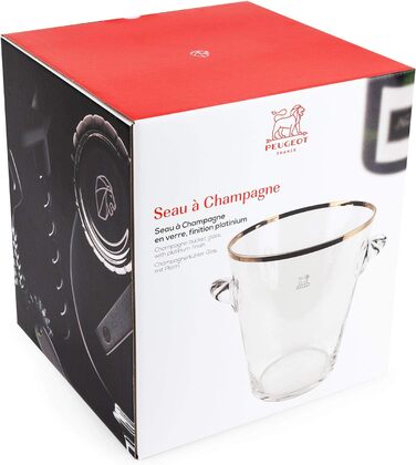 Охолоджувач пляшок Peugeot з пакетами з льодом, для пляшок шампанського та вина, висота 19 см, 220068 (скло)