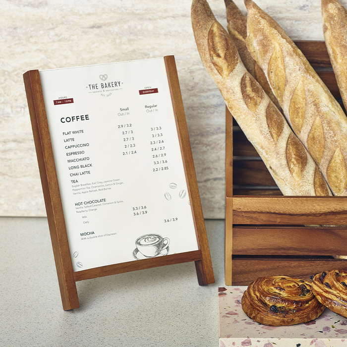 Тримач для меню 23*34.5*h 4 см, Acacia Wood, Genware