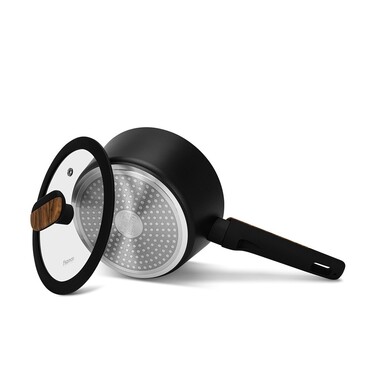 Ківш Fissman FEORELLA 18x8,5 см 1,8 л зі скляною кришкою алюміній з антипригарним покриттям (14511)