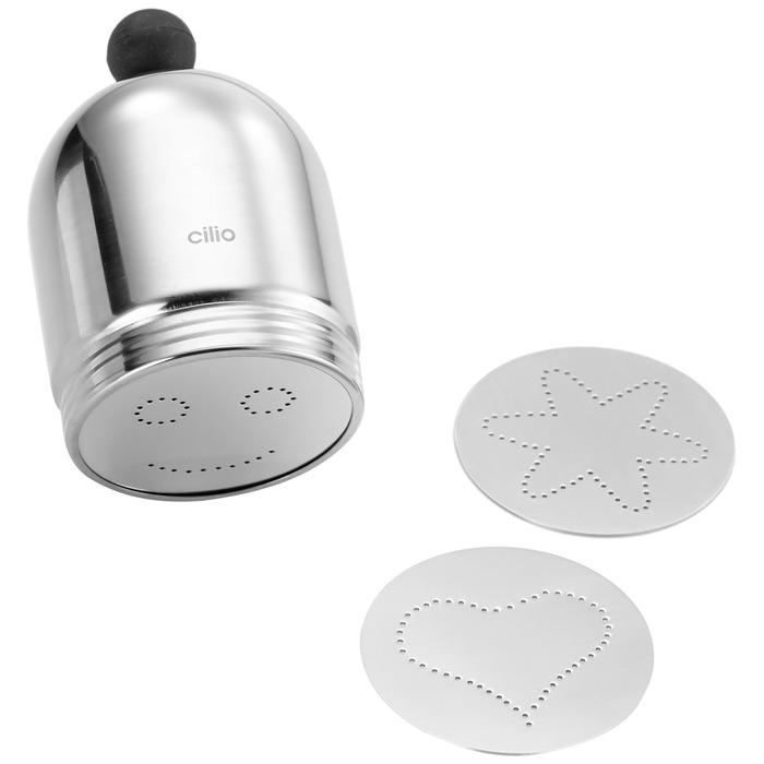 Декоратор для прикрас Полірований декоратор капучино Декоратор цукрової пудри, срібло, 201307