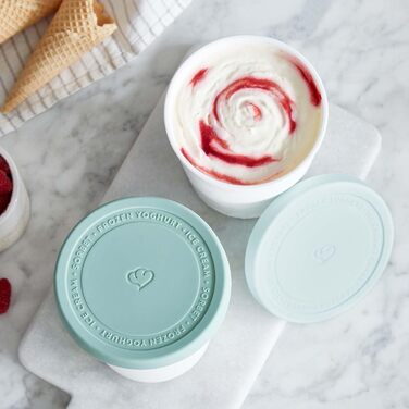 Набір з 2 контейнерів для морозива 1 л, контейнери для зберігання, морозильні банки, контейнери для льоду без бісфенолу А в харчовому класі (м'ята)