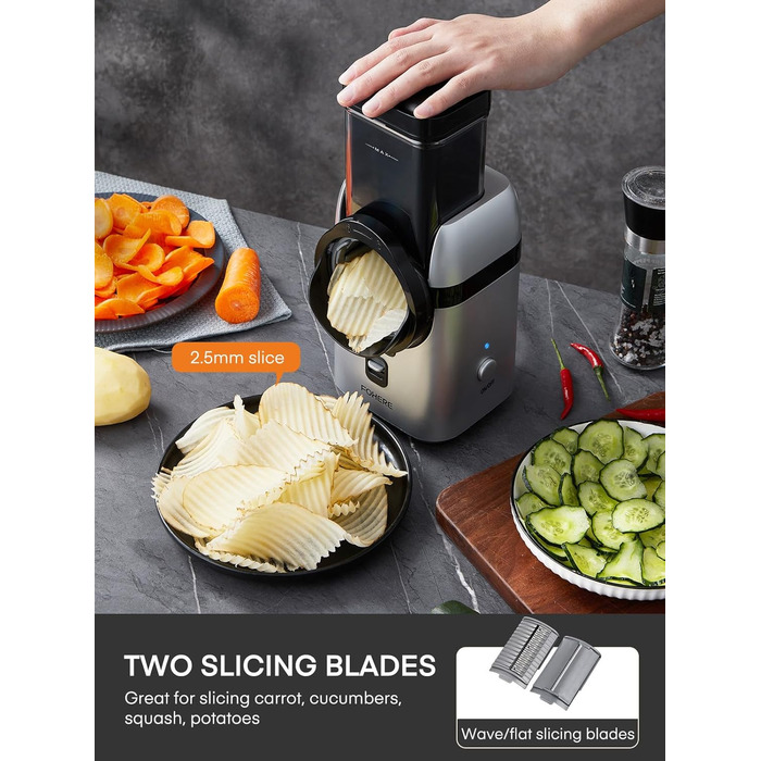 Овочерізка електрична 5 в 1, 80 Вт FOHERE