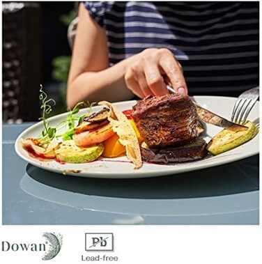 Тарілка овальна 35,6 см, набір 2 предмети, біла Dowan