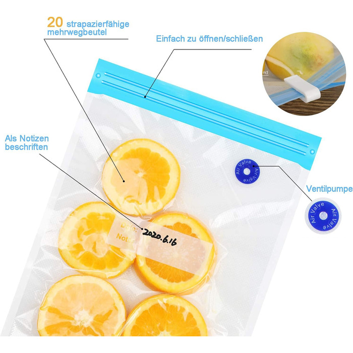 Вакуумні пакети 20 пакетів 26 х 40 см sinzau