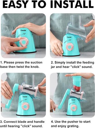 Терка для сыра, терка для овощей с 3 барабанными лезвиями, барабанная терка Более быстрая и легкая нарезка, овощерезка Идеально подходит для сыра, огурцов, творога, орехов и т. Д. (Гранкасиний)