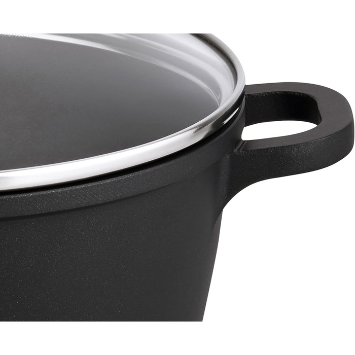 Каструля 1,3 л алюмінієва зі скляною кришкою 16 см Alucast ELO