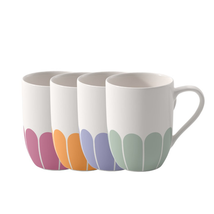 Набір з 4 чашок для кави 290 мл, різнокольорові Fleur Villeroy & Boch