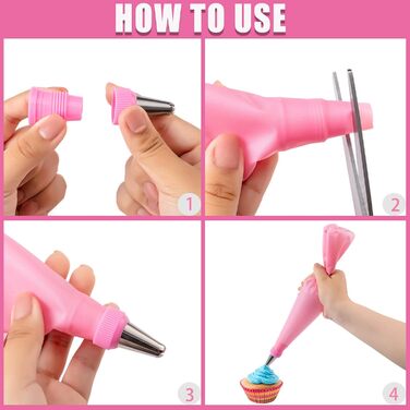 Набір аксесуарів для торта Nifogo, 301 предмет, аксесуари для випічки, аксесуари для декорування тортів з обертовою підставкою, кондитерський мішок, кондитерські насадки, шпатель для початківців (рожевий)