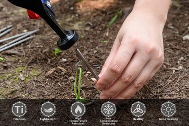 Титановые колышки для походов на открытом воздухе 6 шт. iBasingo