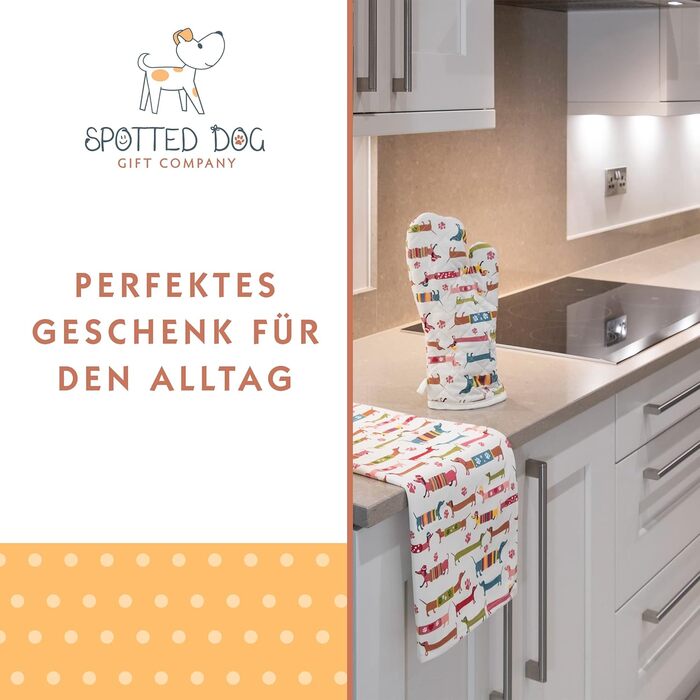 Набір з 2 рукавичок для духовки 35 х 17 см, різнокольоровий SPOTTED DOG GIFT COMPANY