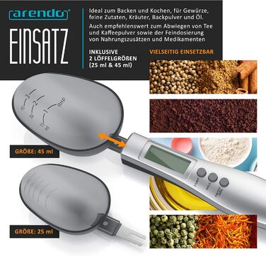 Электронная мерная ложка до 300 г Arendo