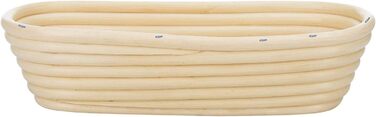 Кошик для вистоювання Westmark, для тіста для хліба вагою 1500-2000 г, овальний, довжина приблизно 40 см, ротангова тростина, світло-бежева, 32022270 (одинарна, довжина 27,5 см)
