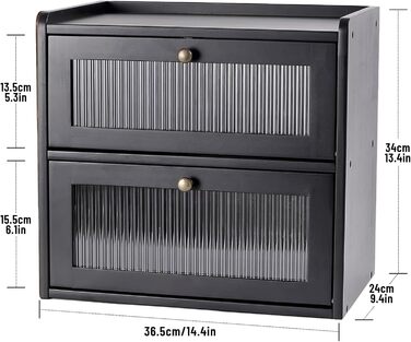 Дворівнева хлібниця 36,5 x 24 x 34 см, чорна Lnopever