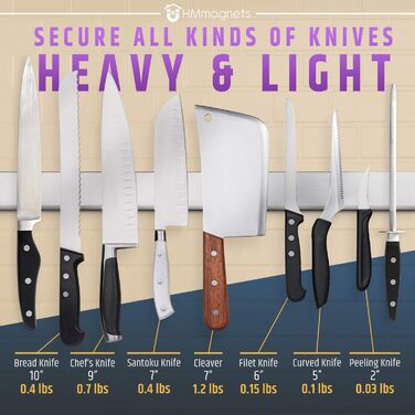 Магнітний тримач для ножів преміум-класу 61 см HMmagnets