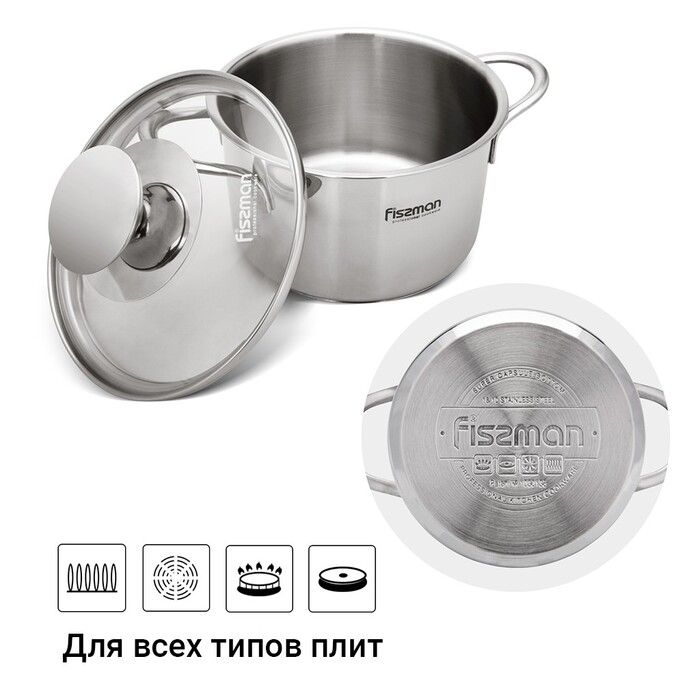 Каструля зі скляною кришкою 12 см 0,8 л Bambino Fissman