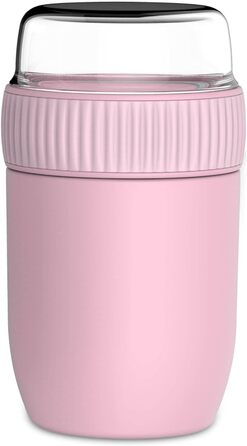 Контейнер для їжі для дому та в дорозі 600 мл рожевий Coninx