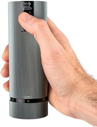 Акумуляторна електрична млин u'Select 15 см кам'яна сіль - 6 попередньо встановлених помелів - алюмінієва 15 см млин для перцю - алюміній - алюміній