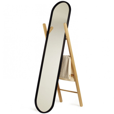 Дзеркало підлогове + вішалка 42,5х158х42,5 см чорне Hub Umbra