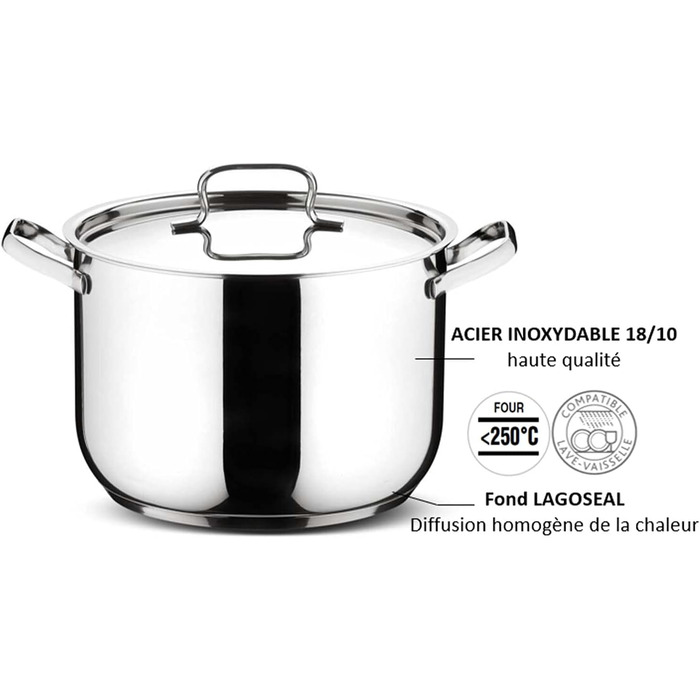 Універсальний набір кухонного посуду з нержавіючої сталі, 24 предмети Sfiziosa Lagostina