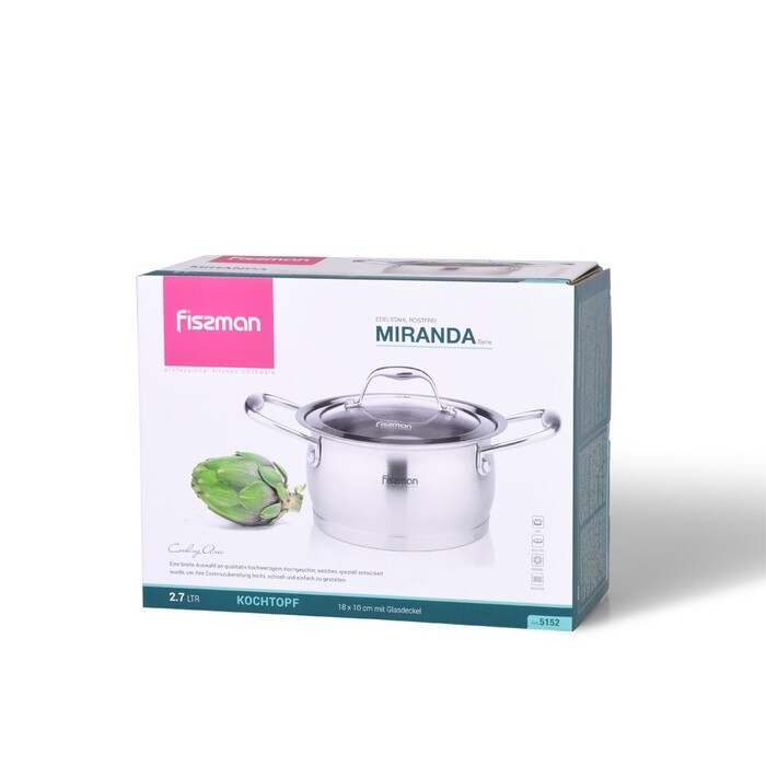 Каструля зі скляною кришкою 18 см 2,7 л Miranda Fissman