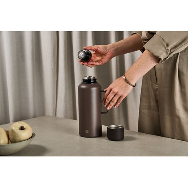 Термос 1,2 л з ручкою, нержавіюча сталь, шоколадний колір Thermo Plus Zwilling