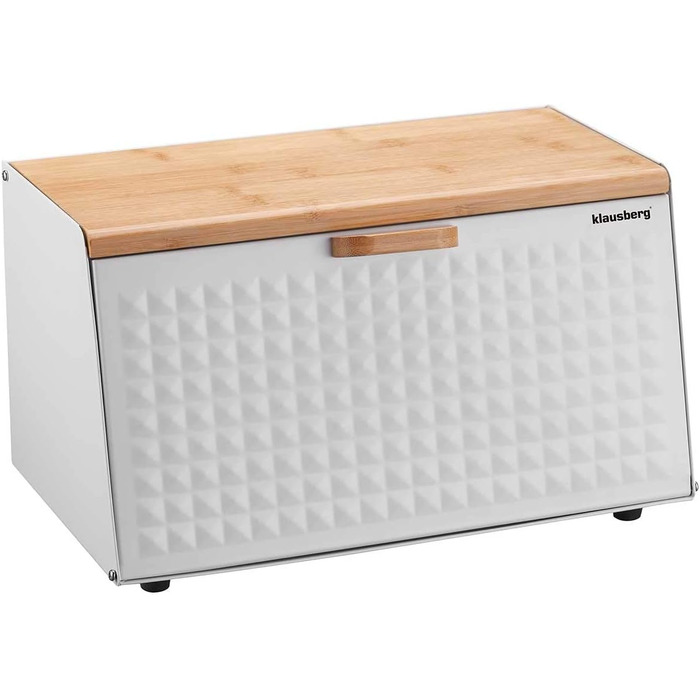 Хлібниця дерев'яна з нержавіючої сталі білий 35,5 х 20 х 17 см Klausberg