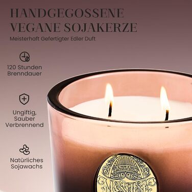 Ароматна свічка M&SENSE Лісова хатина, ароматичні свічки у склянці, натуральна соєва свічка, час горіння 55 годин, подарункові свічки для жінок та чоловіків, подарункова свічка (червоне дерево, сандалове дерево, 560 г)