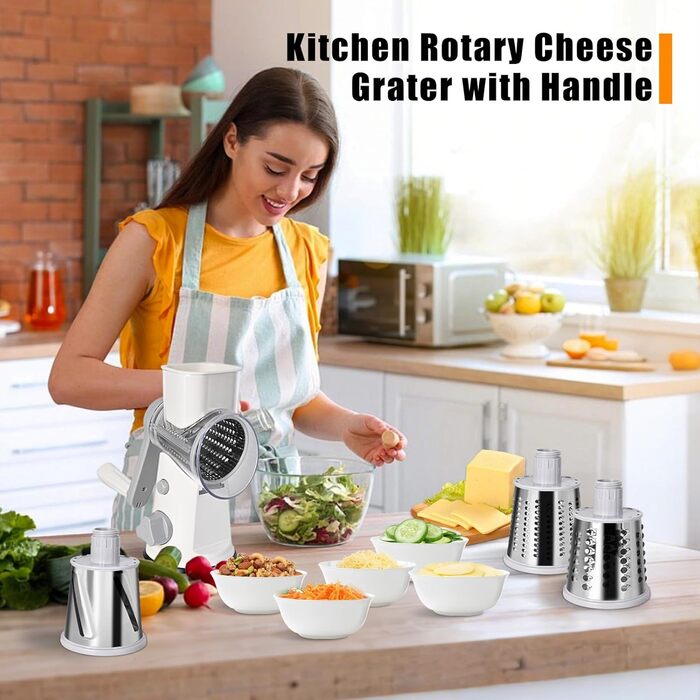 Терка для сыра роторная, белая RAIQEE