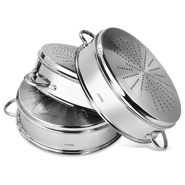 Каструля для варіння мантів Fissman BARAKAT 28x12см з 3 знімними дисками 28x8 cm (5108)