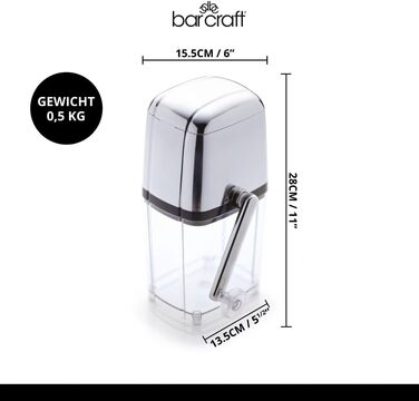 Льодоподрібнювач ручний 15,5 x 13,5 x 28 см Bar Craft