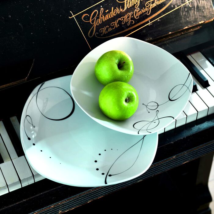 Серія Chanson, порцеляновий набір посуду, на 6 персон, білий (столовий сервіз 12 шт. )