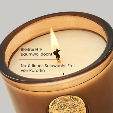 Ароматна свічка M&SENSE &quotЛісова хатина&quot, ароматичні свічки у склянці, натуральна соєва свічка, час горіння 55 годин, подарункові свічки для жінок та чоловіків, подарункова свічка (гаряче какао, 260 г)