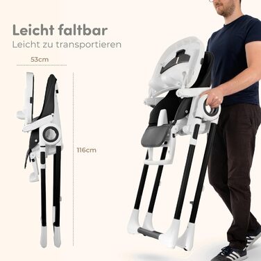 Дитячий стільчик для годування від 6 місяців чорний Sweety Fox