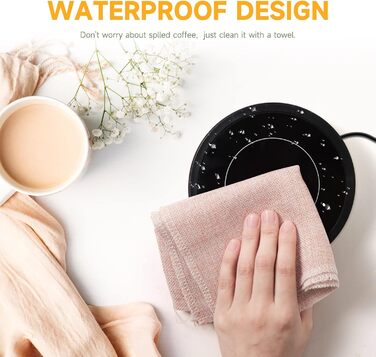 Електричний підігрівач для чашок 36 Вт круглий, чорний BTOYM