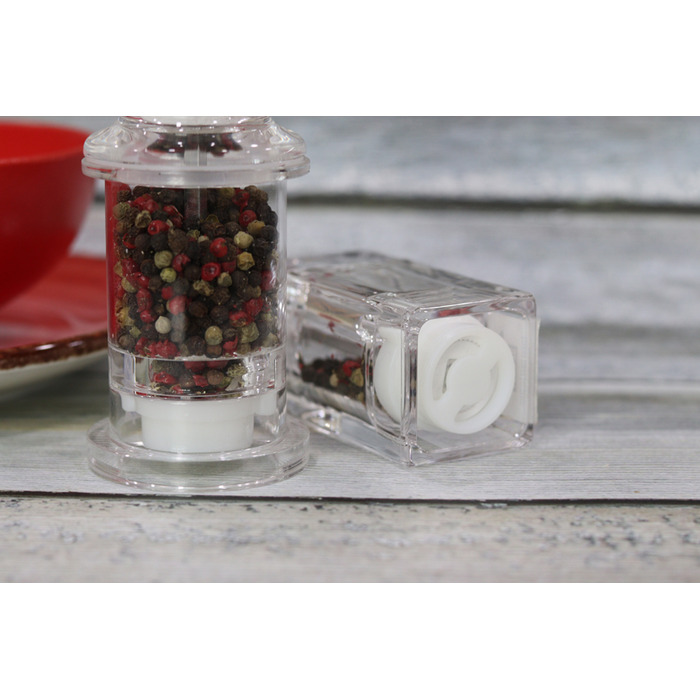 Мельница для соли и перца квадратная, 10 см, акрил, GenWare