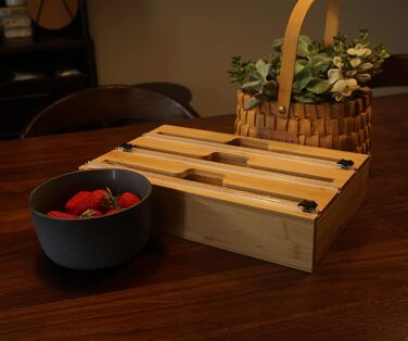 Диспенсер для рулонів фольги 30,7 см потрійний, бамбук DOSYEN