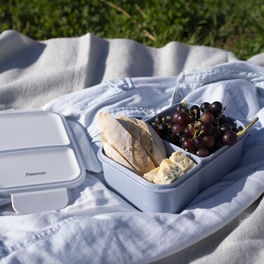 Ланч-бокс с двома відділенням 20 x 14 x 8 см 1300 мл Fissman