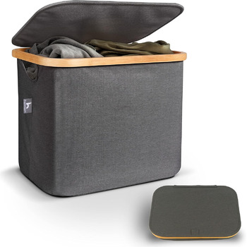 Кошики для зберігання, сумісні з IKEA Полиця KALLAX - Кошик для зберігання деревини Small Anthracite - Коробка для зберігання Полиця Кошик для зберігання - Паперовий ящик Кошик з фетру Складний кошик для білизни (40 л з кришкою, темно-сірий)