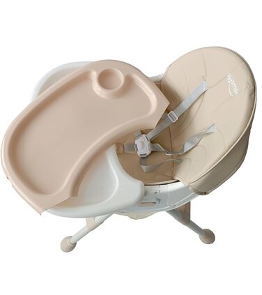 Дитячий стільчик для годування 4 в 1 від 6 місяців з підставкою для ніг бежевий BDW
