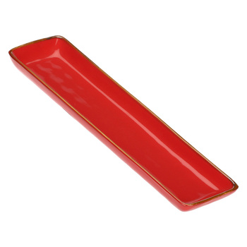 Блюдо сервірувальне прямокутне Rose&Tulpani Milano CONCERTO CORALLO, керамограніт, корал, 32 х 8 см