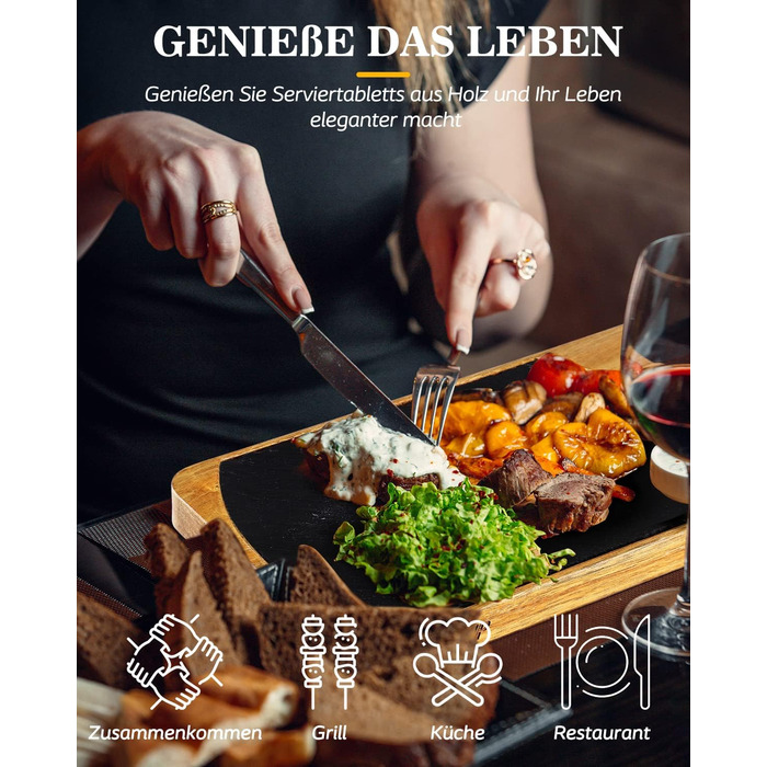 Набір дошок для стейків 2 шт 34 х 16,5 см ONUEMP