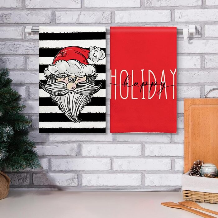 Набор из 4 рождественских кухонных полотенец 45 x 65 см, набор X Ohok