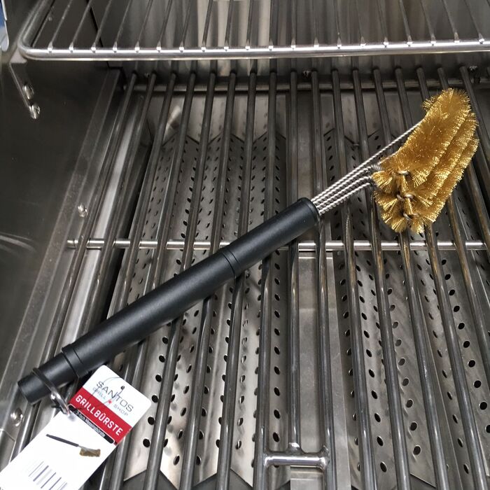 Щетка для гриля SANTOS трехрядная, латунная, 45 см 897481 Код: 011533