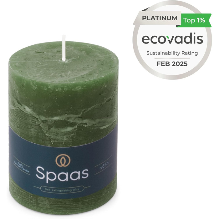 Свічка Spaas Rustic Pillar 80/110 мм 65 шт. - (темно-зелена)