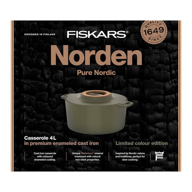 Каструля чавунна Fiskars Norden 4л колір кропива (1071128)
