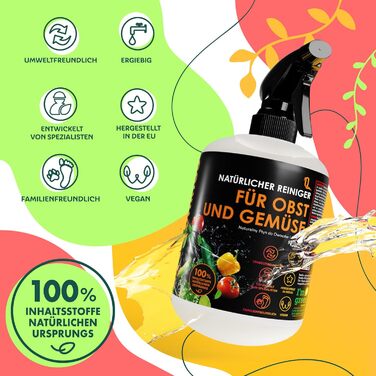 Натуральний засіб для чищення фруктів та овочів 2 x 500 мл QUARISS