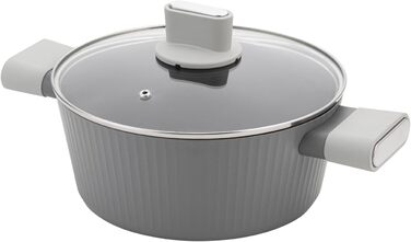 Алюмінієва каструля FLORINA 16 см 1,6 л Підходить для індукції Керамічне покриття, стійке до подряпин М&39яка ручка під дерево Термостійка Для всіх варильних поверхонь Легко миється (SERRANO, 3,7 л - 24 см)