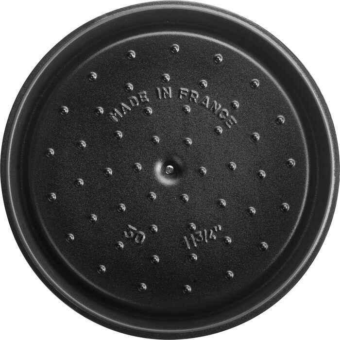 Чавунна каструля/кокотниця STAUB, кругла, 8,35 л, функція Ароматичний дощ для оптимального зволоження, для всіх типів варильних поверхонь, включаючи індукційні та духові шафи, (графітовий сірий, 30 см)