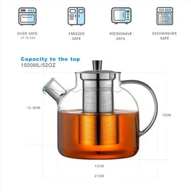 Чайник заварювальний 1500 мл з ситечком Ehugos